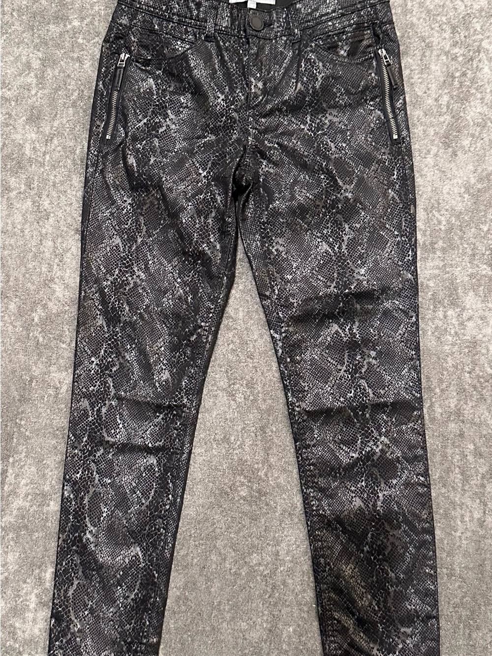 Wit & Wisdom Black Snake-Print Skinny Jeans